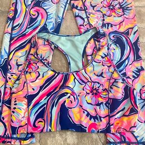 Lilly Pulitzer leggings and sports bra set.